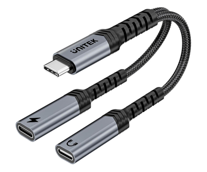 Kabel i złączka do TV Unitek Adapter USB-C z ładowaniem PD 60W